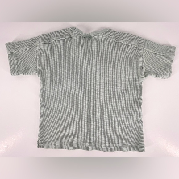Zara Kids Mint Green Basic Waffle Knit Ribbed Short Sleeve T-Shirt | 3-4 Years - Picture 2 of 8